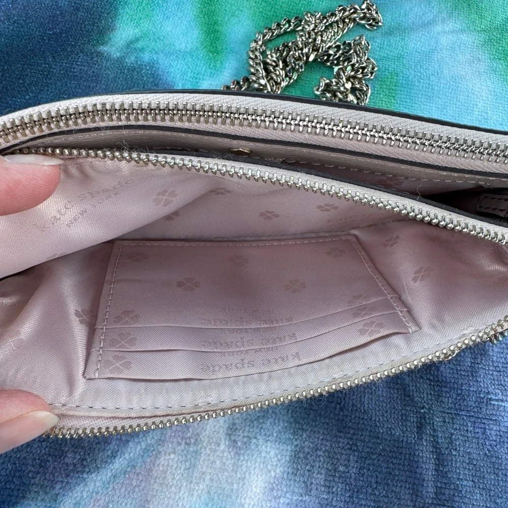 Kate Spade Burgundy and Cream Crossbody Bag‎ With Chain Strap